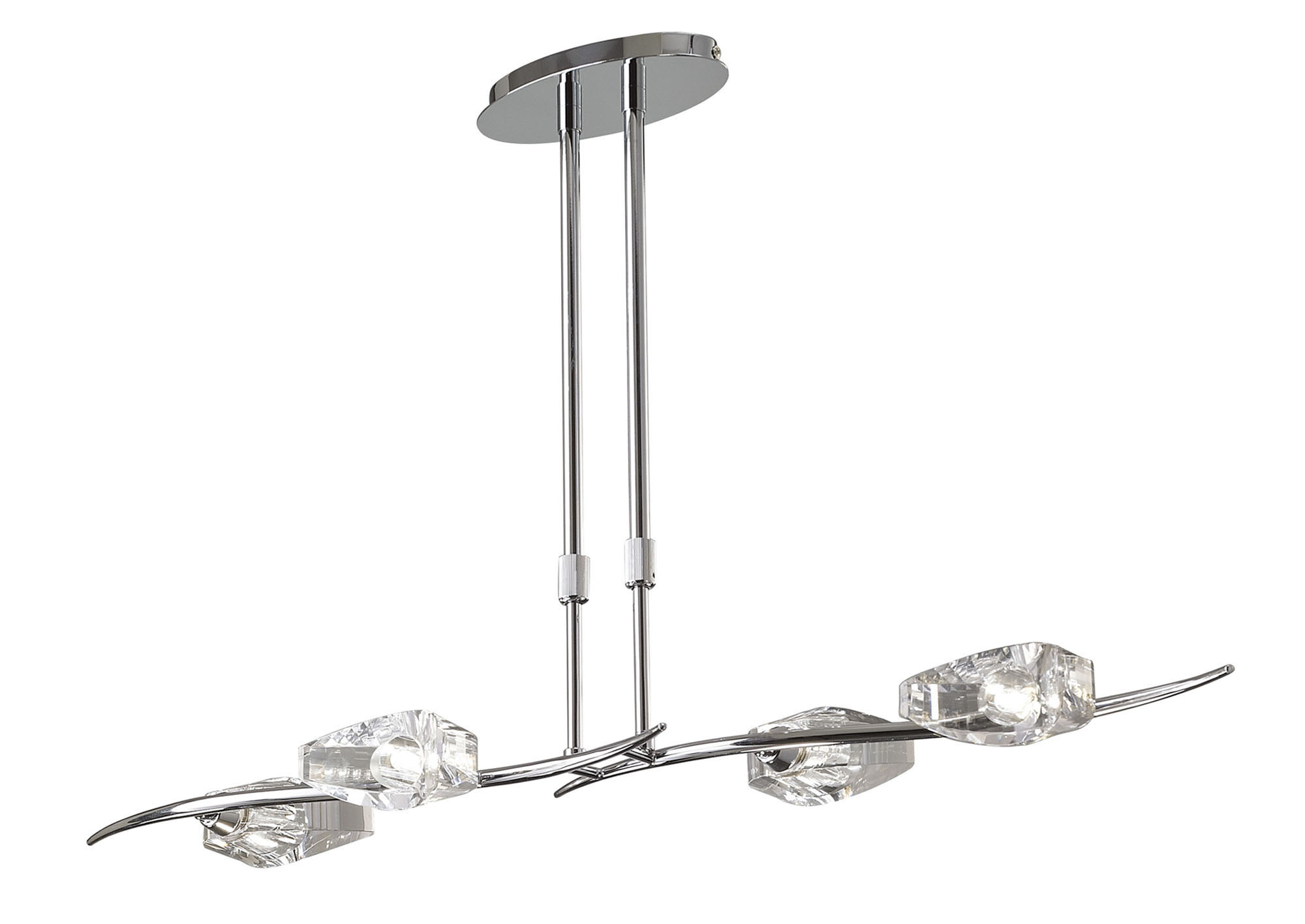 M1456  Eclipse Crystal Linear Telescopic Pendant 4 Light